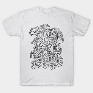 Black Minimalist Geode Drawing T-Shirt